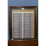 A framed Princess Diana stamp collection, dated 5th September 1997