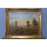 David Short (b. 1940), farming landscape, oil on canvas, framed
