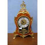 A French style faux kingwood, marquetry and gilt metal mounted bracket clock, the dial signed