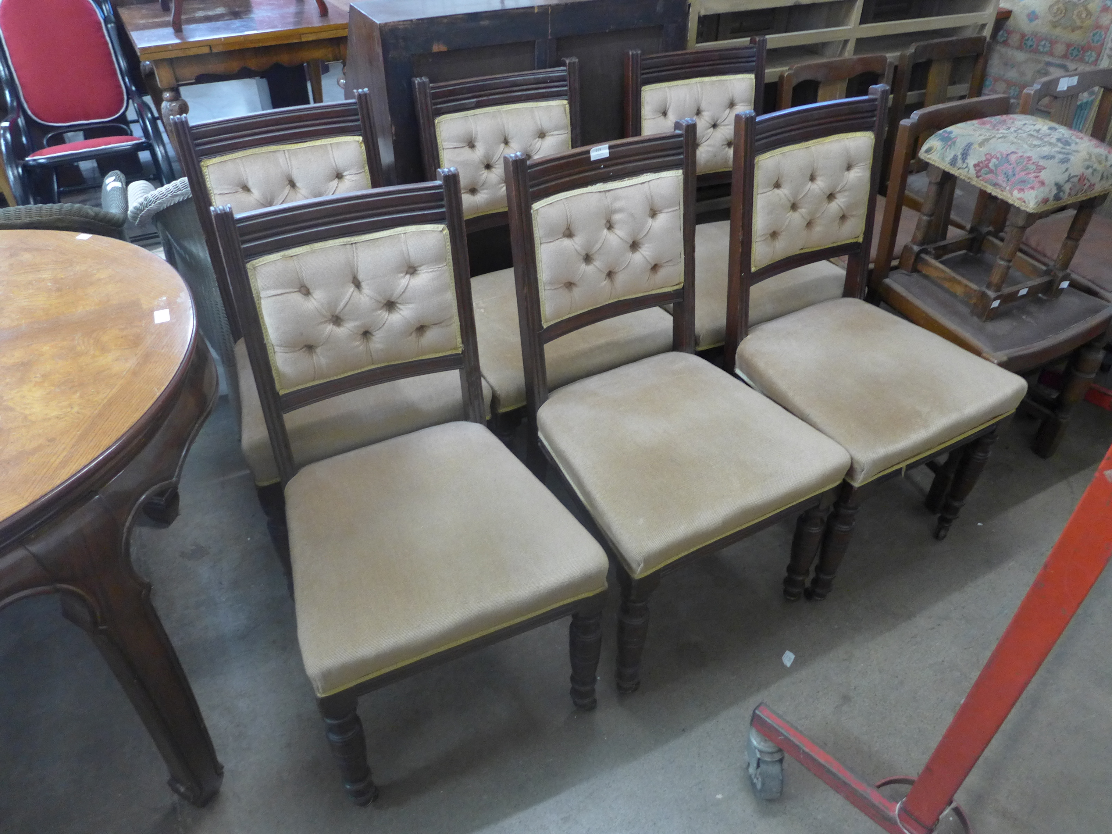 A set of six Edward VII mahogany dining chairs