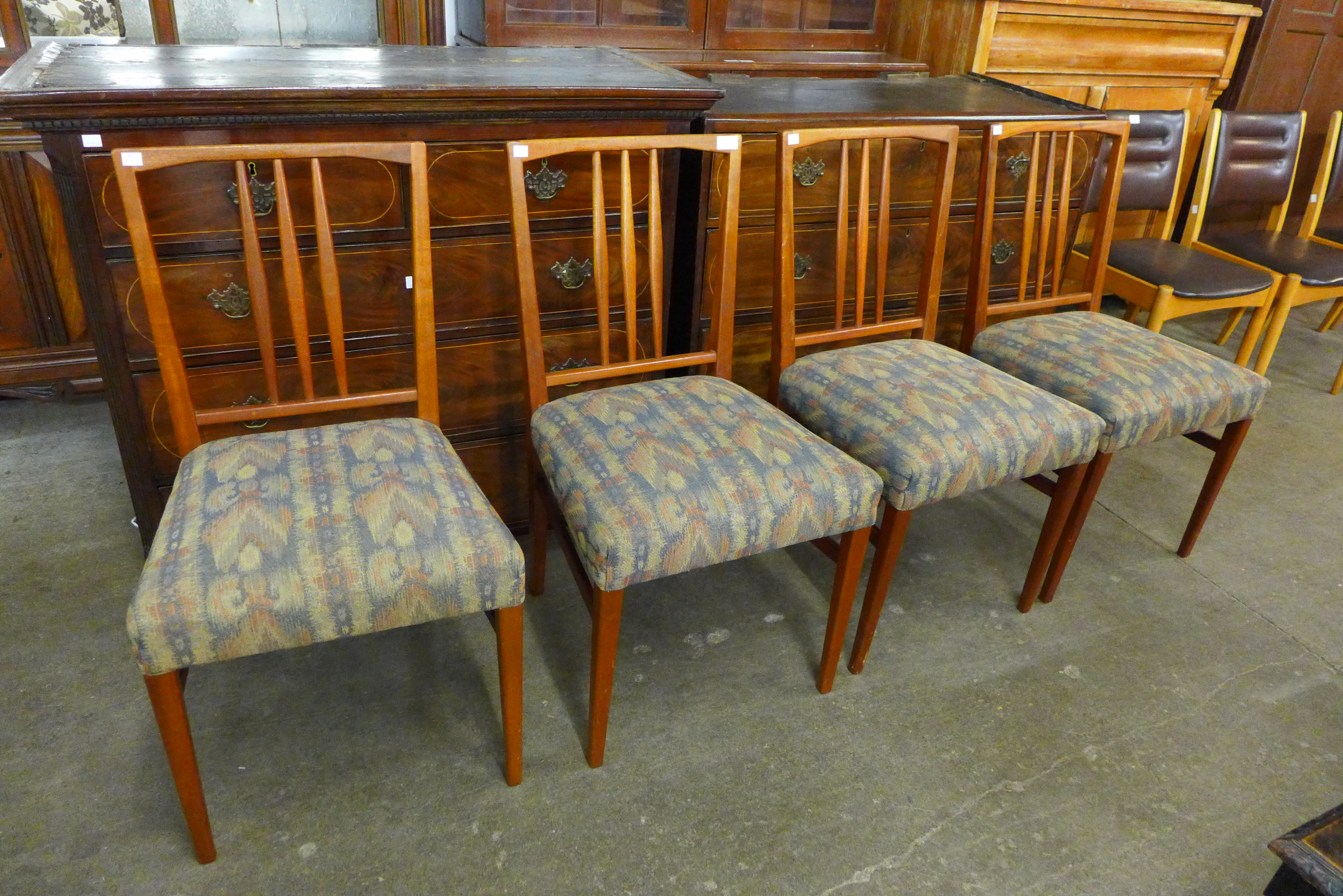 A set of four Gorden Russell mahogany dining chairs