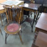 An Edward VII mahogany occasional table and a Victorian beech bedroom chair