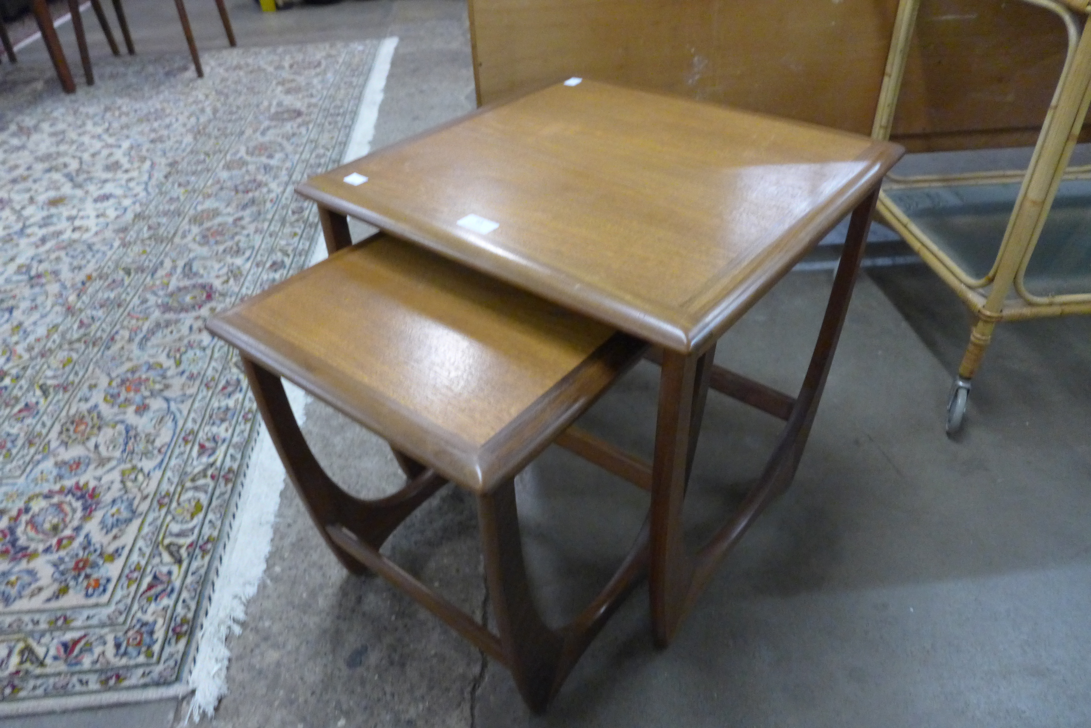 A G-Plan Astro teak nest of two tables