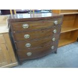 A George III mahogany bow front chest of drawers