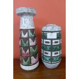 An East German glazed vase and another