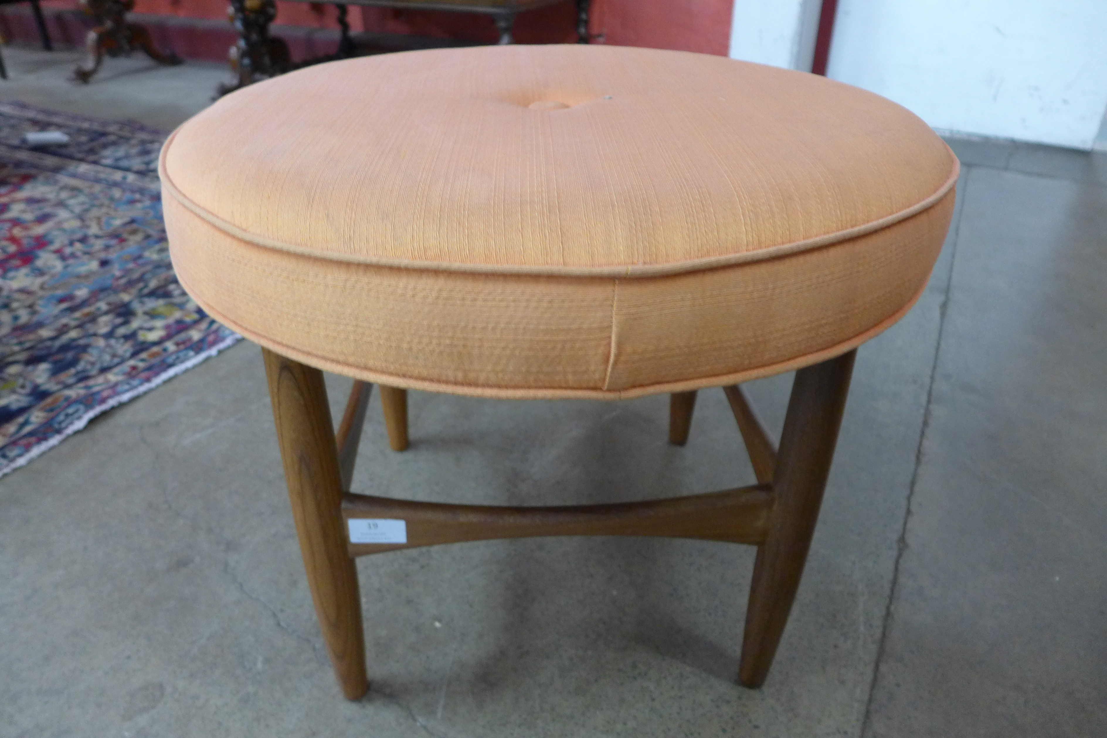 A G-Plan Danish design teak stool, designed by Ib Kofod Larsen