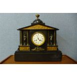 A 19th Century French Belge noir mantel clock