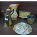 China and brass decorative items including Sylvac and Wade Heath