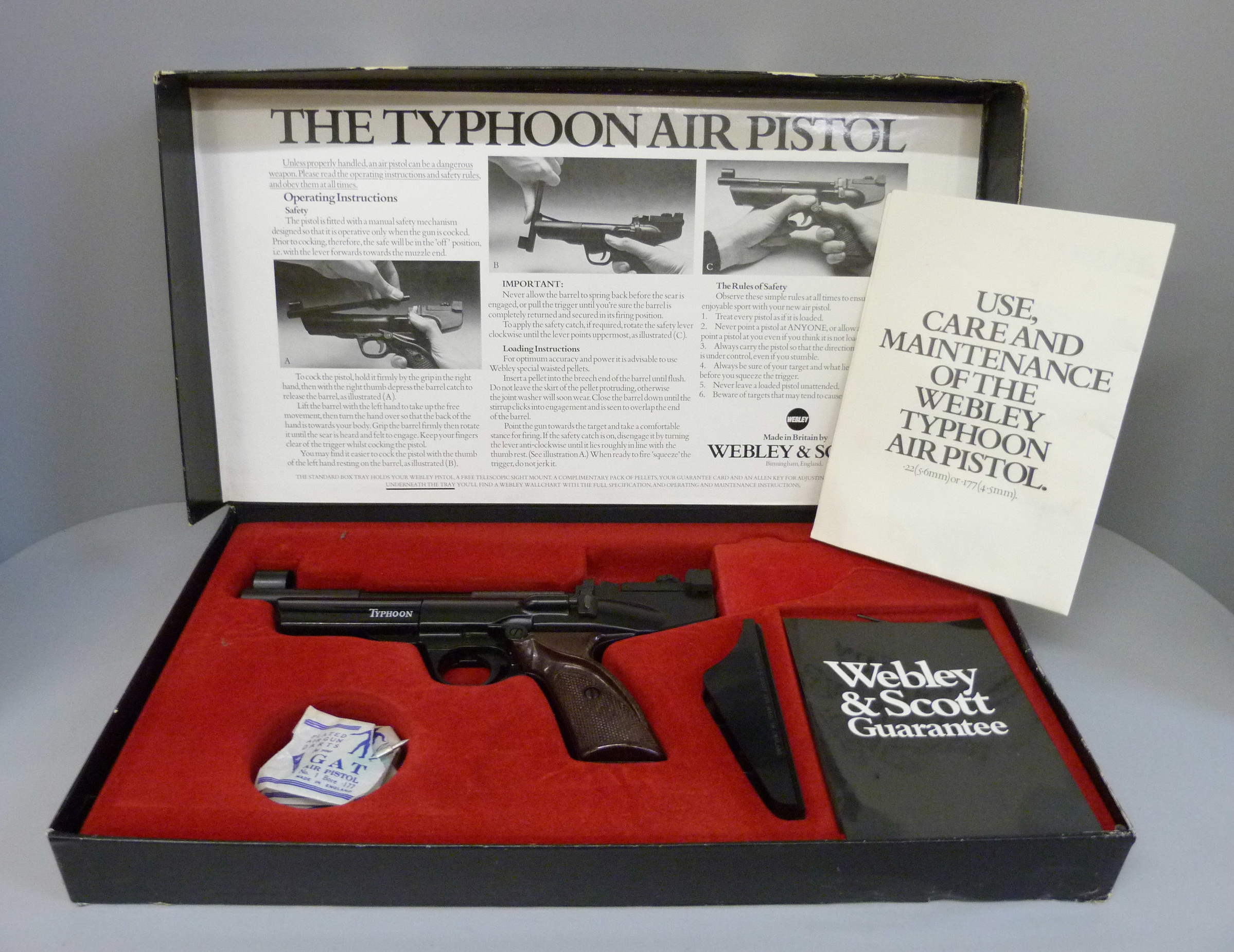 A Webley & Scott Typhoon Air Pistol, boxed