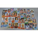 Thirty-five signed 1960's football cards and Panini stickers, including Peters, Lee, Bell, etc.