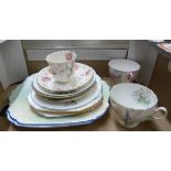 A collection of Shelley china, including a mountain scene plated signed Danilo, an Aynsley cup and