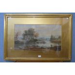 English School (19th Century), landscape, watercolour, framed