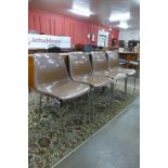 A set of four West German Centa chrome and plastic Europa Modell chairs