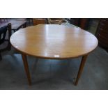 A Danish Lem Souse Ringkobing teak circular extending dining table