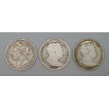Three half crowns, 1816, 1817 and 1820