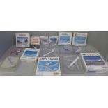 A collection of Herpa Wings model aeroplanes