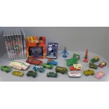 A collection of die-cast toys including Thunderbirds, Captain Scarlet and Dr Who eight