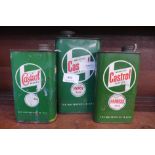 Three Castrol Wakefield gear oil cans