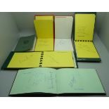 Five autograph books, includes Nottinghamshire and other cricketers and Nottingham Forest and