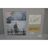 A Matt Damon, Saving Private Ryan, autograph and photograph display