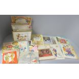 Greetings cards; box of vintage greetings cards