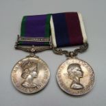 A Long Service and Good Conduct Medal to Sgt CM Baxter (F4272791) RAF and a General Service Medal