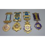 Three RAOB silver medallions and one plated