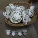 A quantity of Colclough tea and dinnerware, Royal Albert Memory Lane tea cups and a Royal Doulton