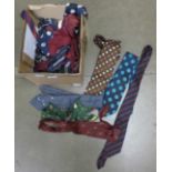 Approximately 25 vintage ties, 1950s/60s and 70s including Mod