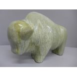 A vintage ceramic German bull/bison designed by Kurt Schörner for Otto Keramix, 22cm high, 32cm long