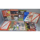 Football memorabilia; Liverpool home and away programmes 1970 onwards including 1978 Football League