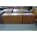Two teak chests of drawers