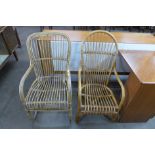 Two bamboo chairs