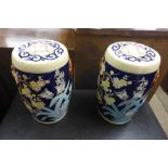 A pair of Chinese porcelain garden seats
