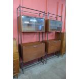 A pair of teak room dividers