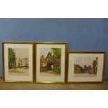 Fifteen signed Tatton Winter R.B.A. coloured engravings, all framed