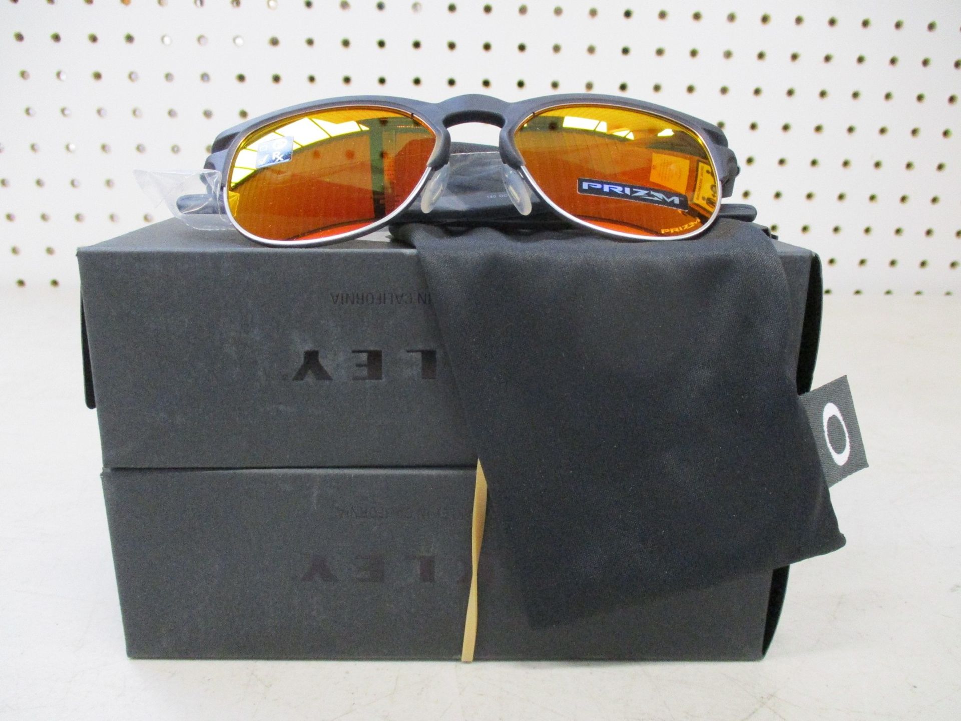 Two boxed as new Oakley Latch Key sunglasses matte black with prizm ruby lenses (888392412263).
