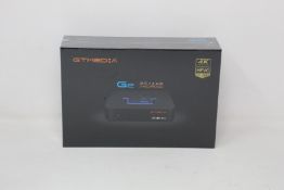 Five boxed as new GT Media G2 Android 2G + 16G 4K ultra HD smart TV box.