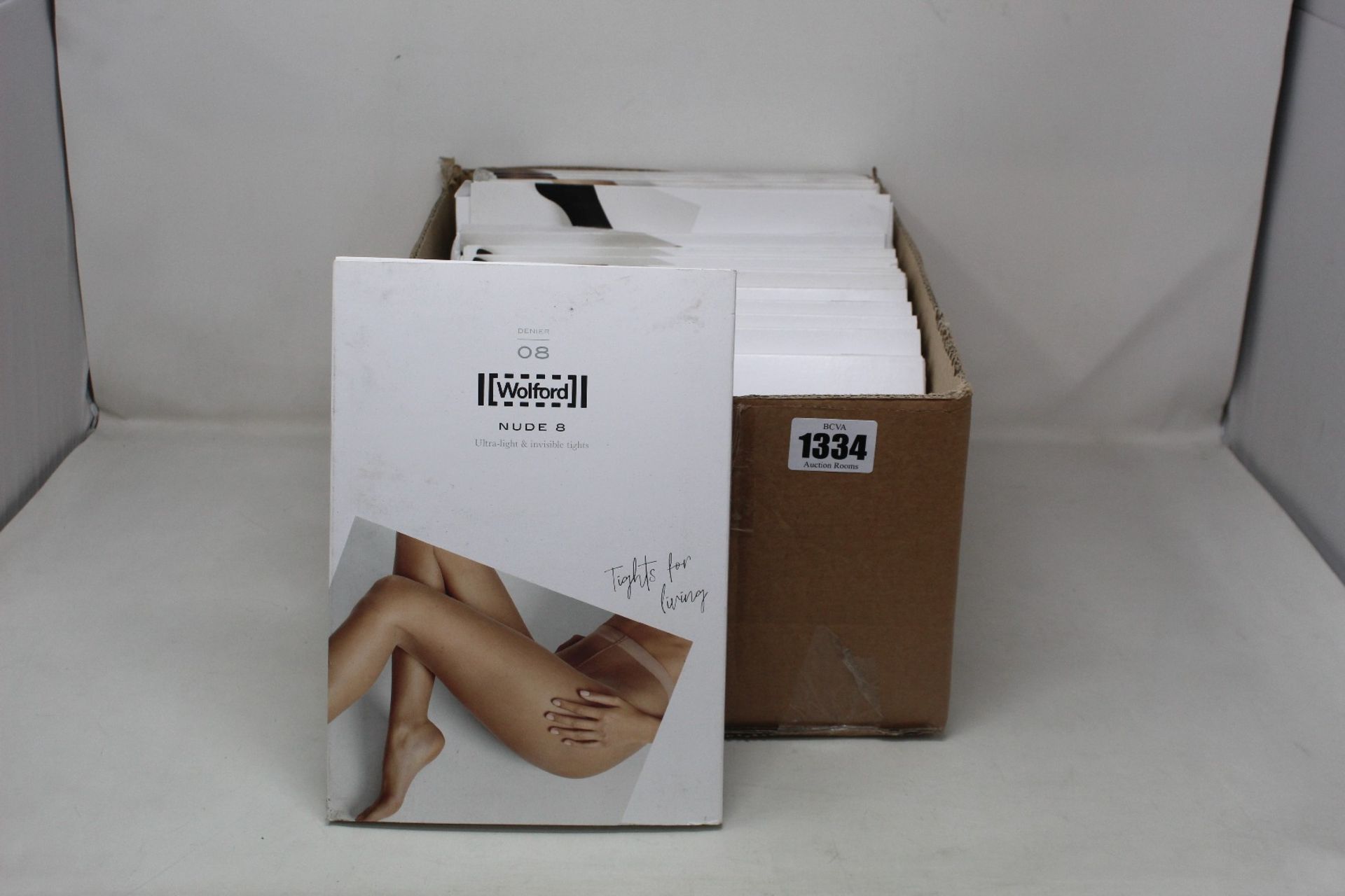 Twenty packs of assorted as new Wolford tights to include Nude 8, Fatal 15, Neon 40, Satin Opaque 50