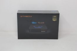 Five boxed as new GT Media G2 Android 2G + 16G 4K ultra HD smart TV box.