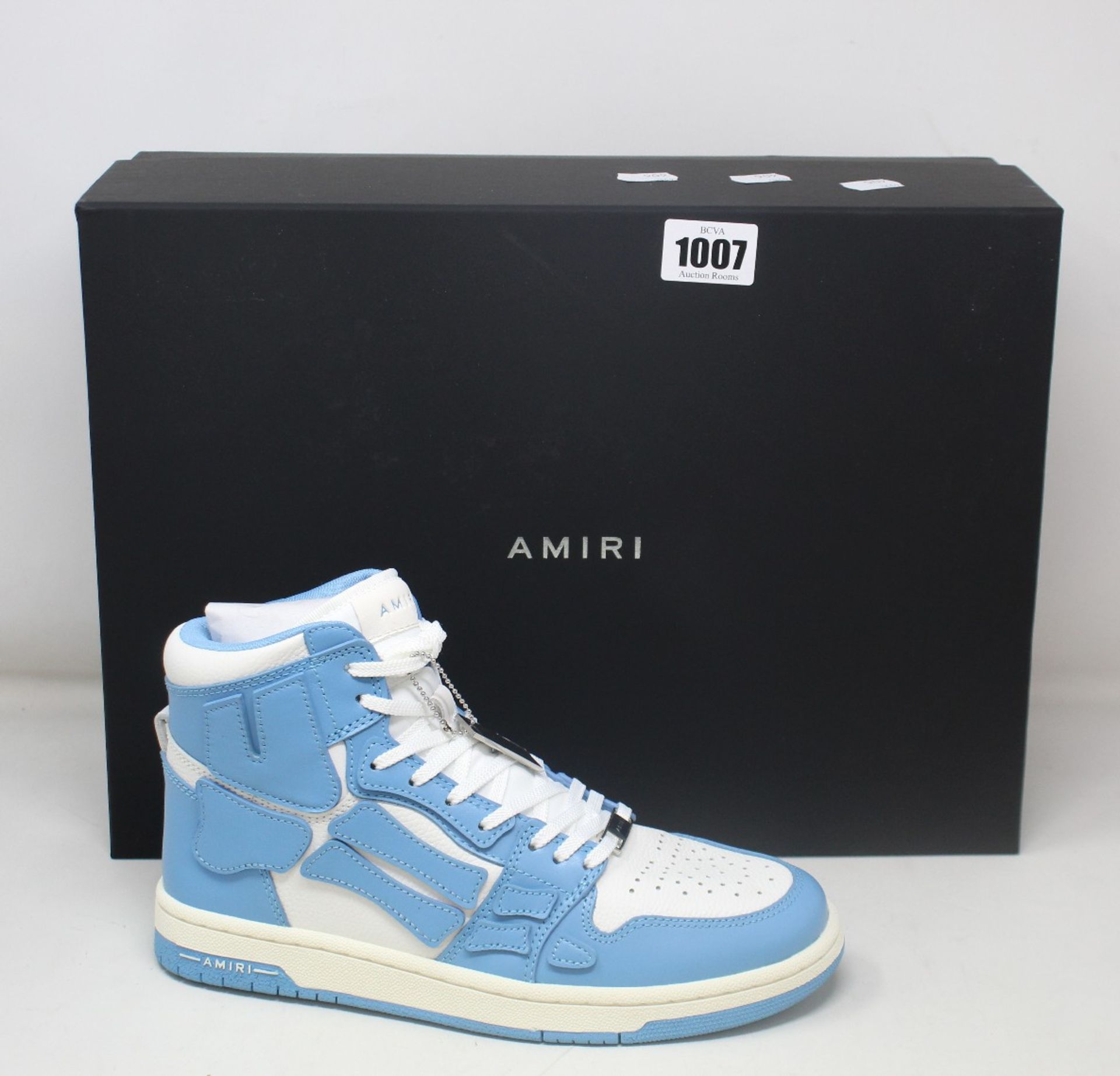 A pair of as new Amiri Skel Top sneakers in powder blue/white (EU 40 - RRP £550).