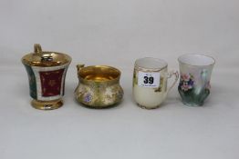 Nine Vintage porcelain cups in a various sizes and shapes, includes Silesia, MTR France and others.