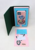 A boxed as new Chaos Pink Leather iPhone 11 Pro phone case (Box opened).