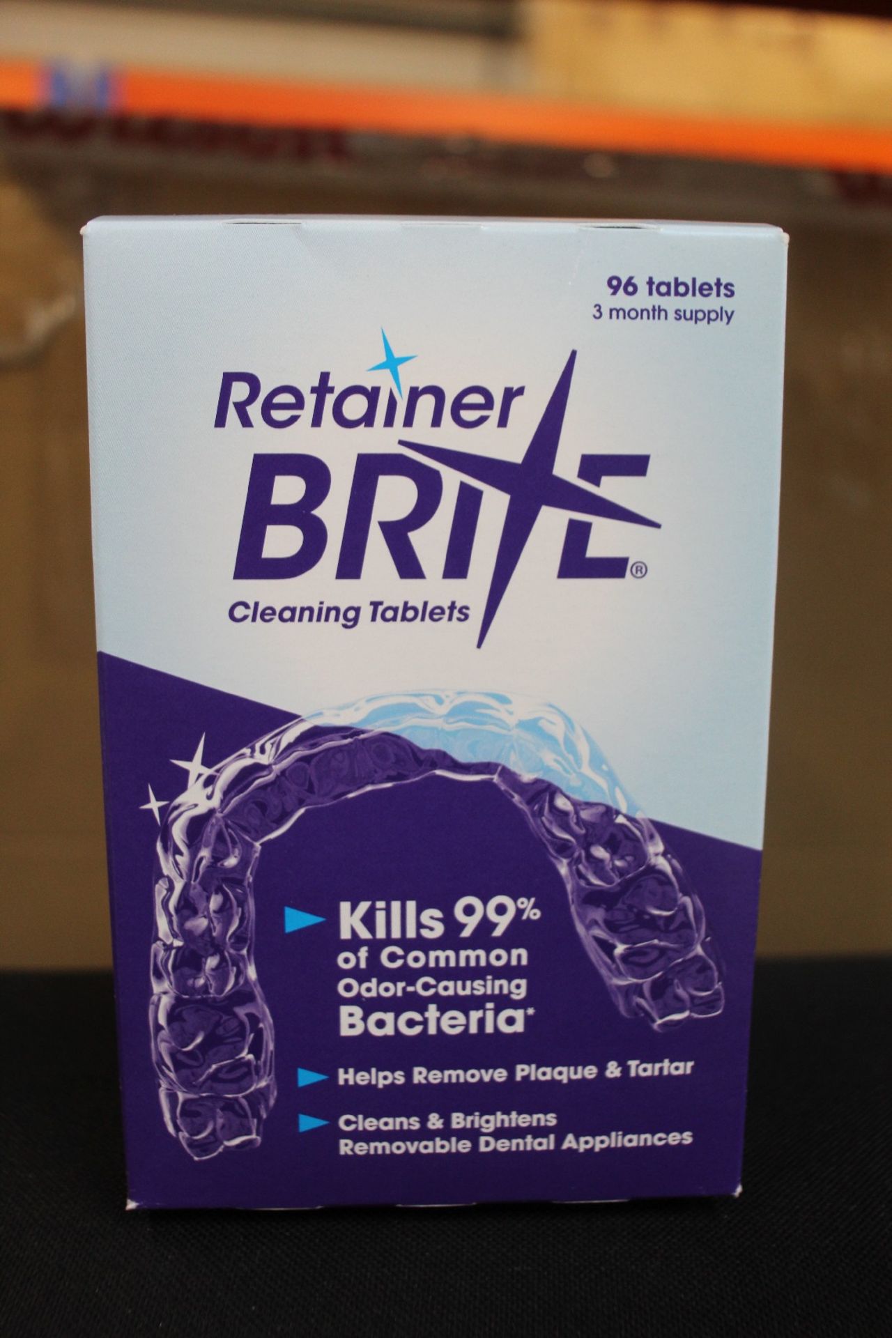 Twelve boxes of Retainer Brite - Cleaning Tablets (96 each, Exp: 01/24).