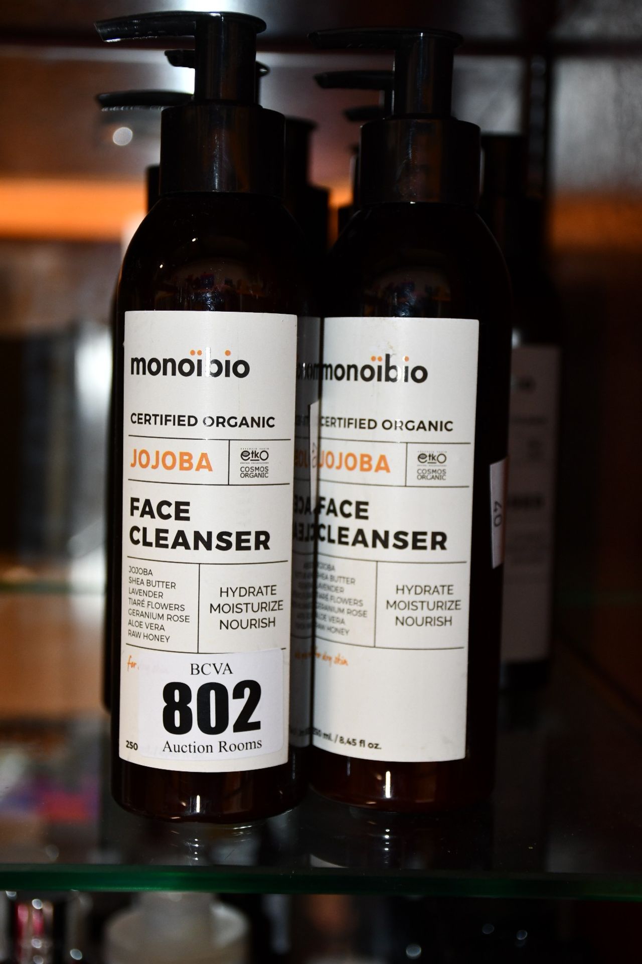 Nine Monoibio certified organic Jojoba face cleanser (9 x 50ml).