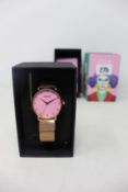 A women's as new Coluri Kahlo watch in rose (RRP £139).