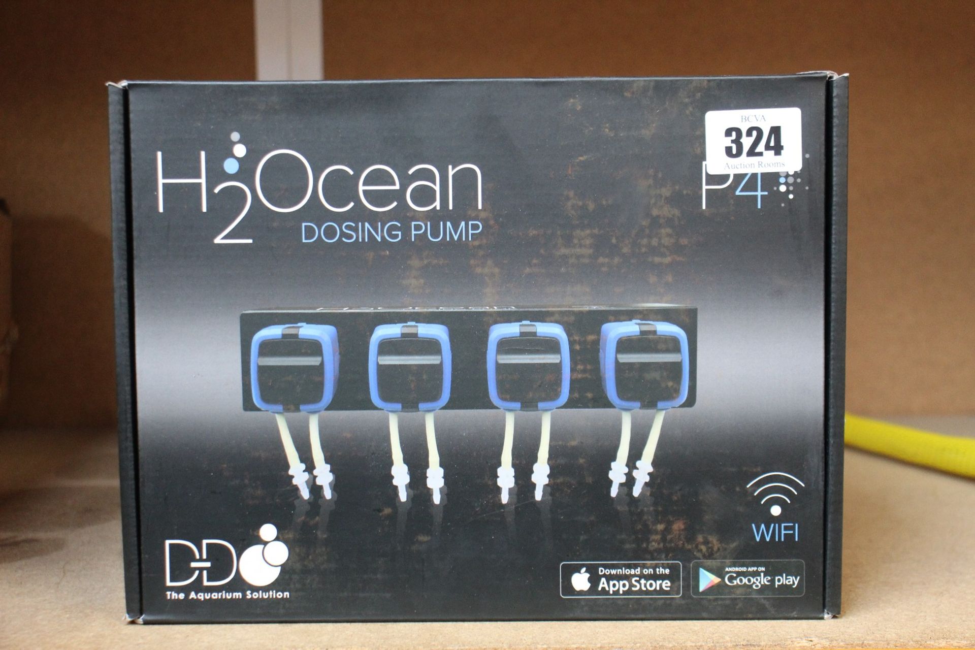 A boxed as new H2Ocean dosing pump P4 for supplement control for aquariums.