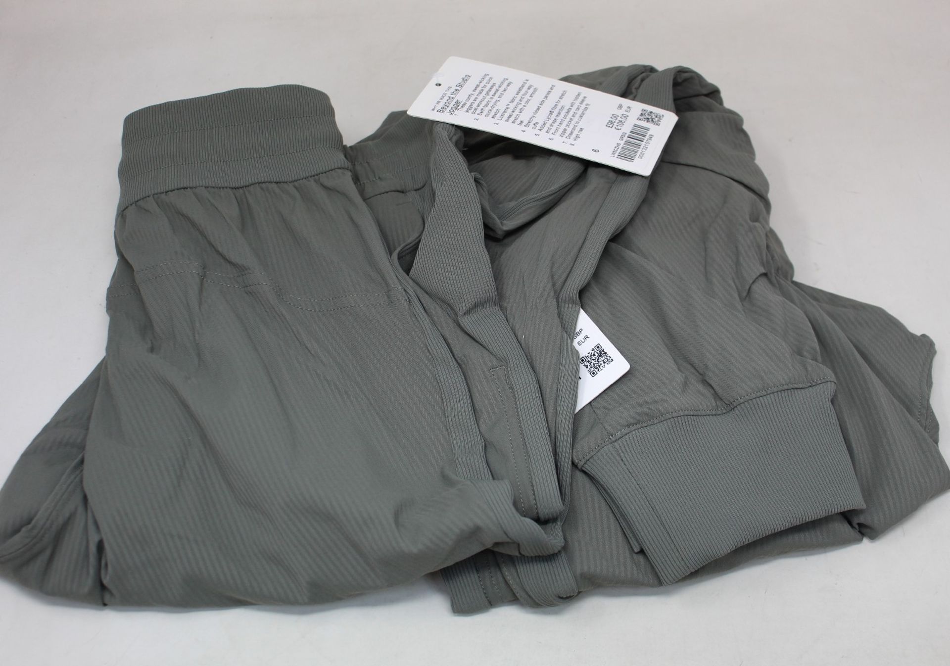 Two pairs of as new LuluLemon Beyond the Studio joggers (Sizes 0, 5 - RRP £98 each).