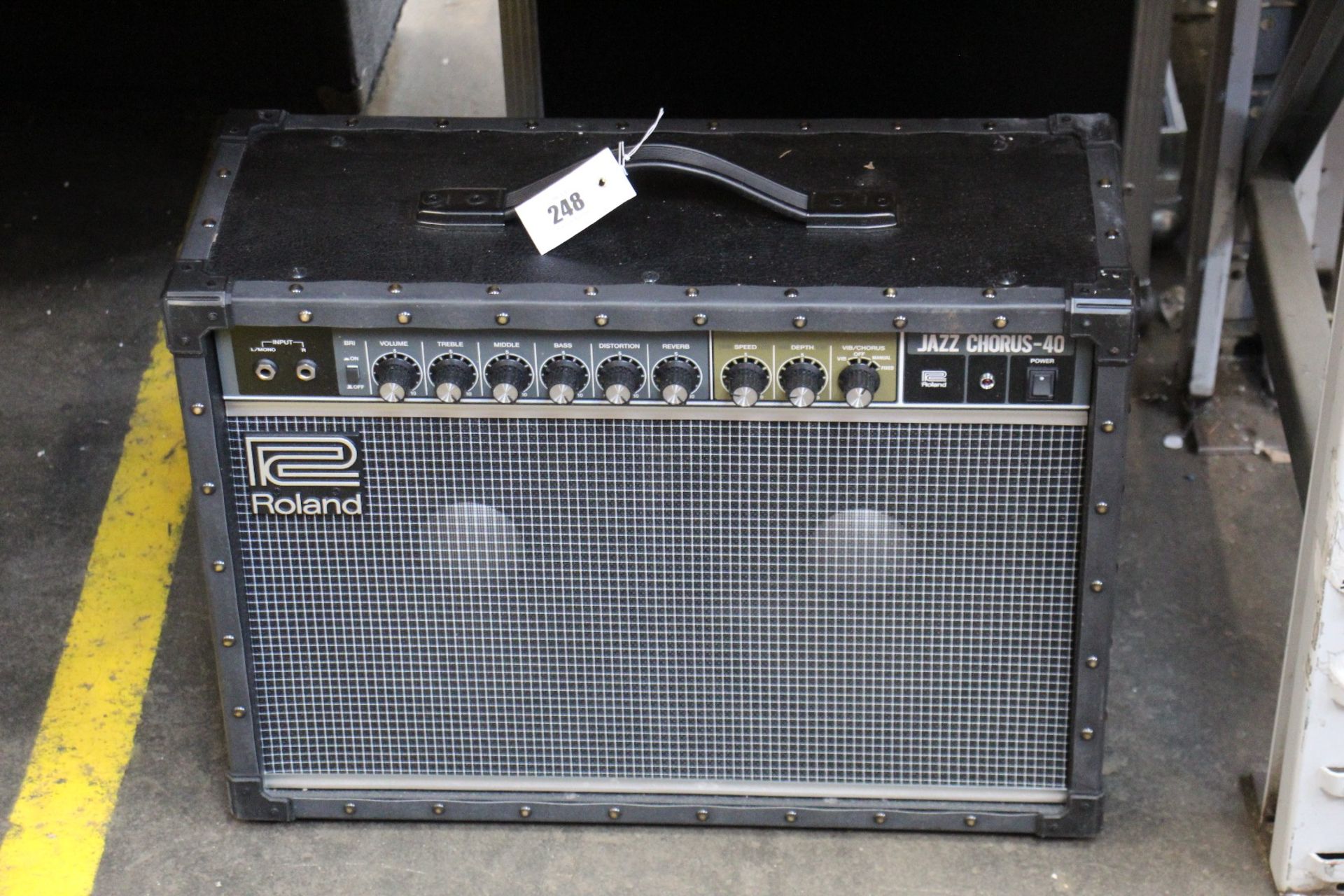 A pre-owned Roland JC-40 Jazz Chorus 2-Channel 40-Watt 2x10" Guitar Combo amp.