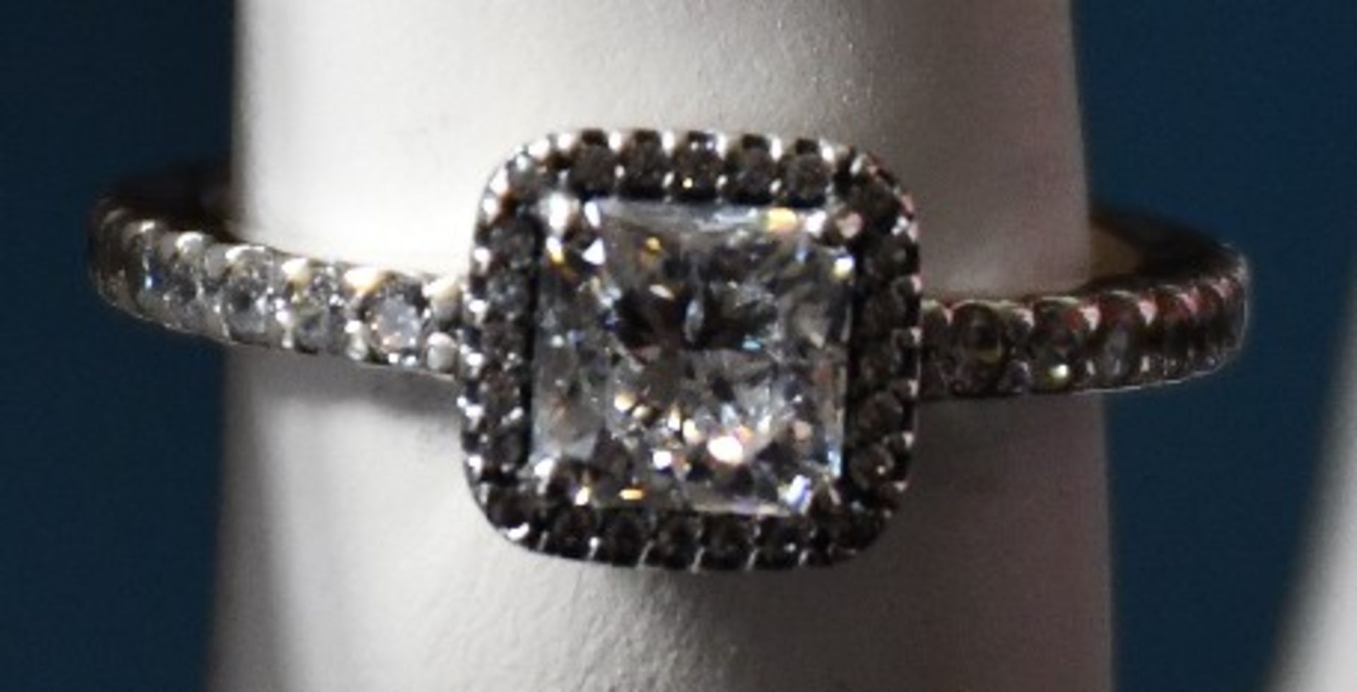 Two Pandora Square Sparkle Halo rings (Size 52) (RRP £60).